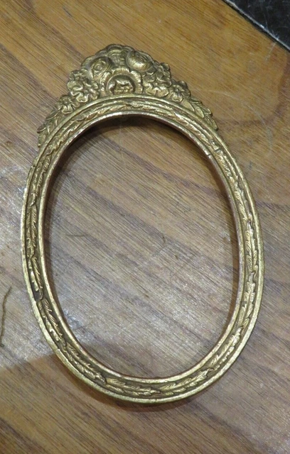 Broche Médaillon Ancienne - Porte-photo - Métal Doré - Bijou Vintage