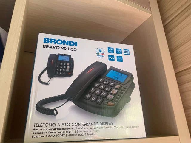 Telefono Vivavoce Telefono Fisso - Vivavoce E Tasti Memoria Con Foto Brondi Bravo 15 Nero - Foto 13