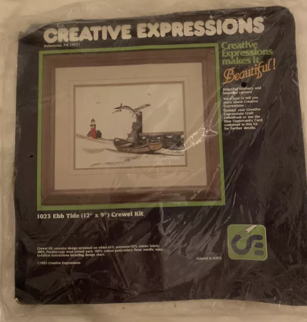 Creative Expressions 1023 EBB TIDE 12X9" Crewel Craft KIT Faro Playa