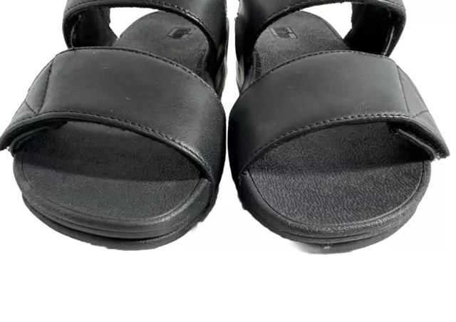 Fit Flop size 5 women's back strap LULU sandal black leather wedge adjustable 3