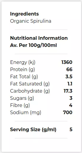 Organic Spirulina Powder :: No Fillers : NON-GMO: SUPERFOOD :: Highest Grade 2