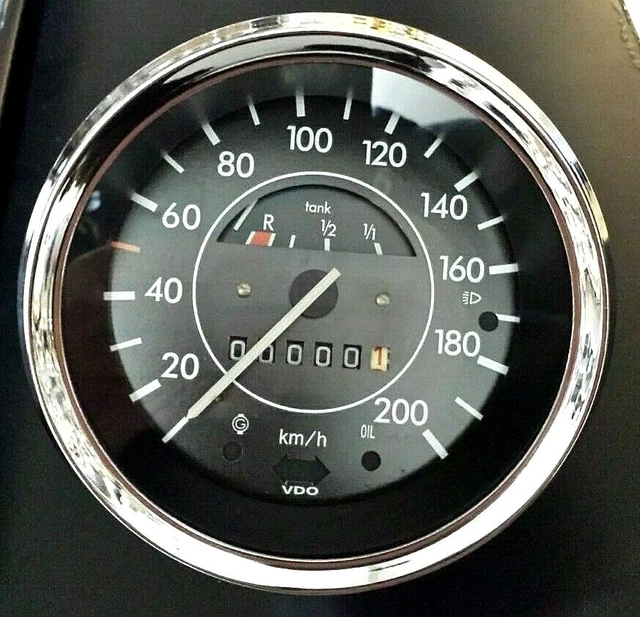 VW Coccinelle 1303 Compte-Tours 200 Km/H Complet Dépassé Avec Anneau Chromé Tva