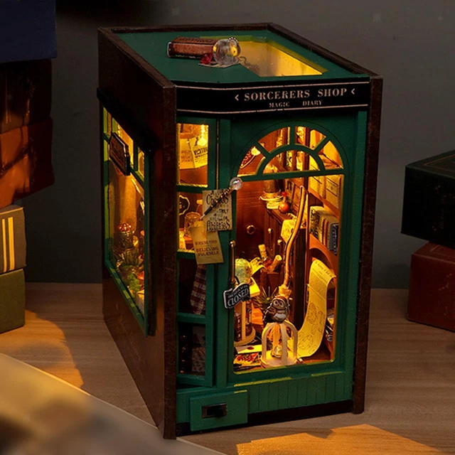 DIY MINIATURE BOOKEND Kits Wooden Puzzle for Adults Kids Teens Girls