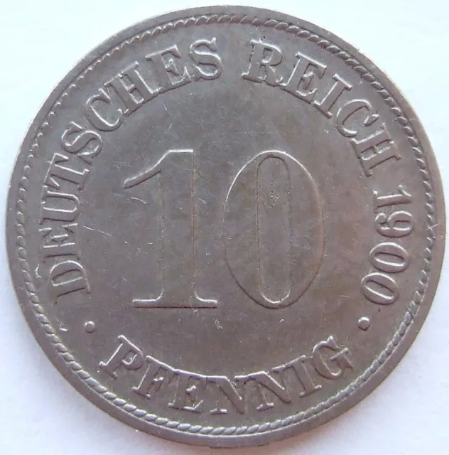 Moneta Reich Tedesco Impero Tedesco 10 Pfennig 1900 D IN Extremely fine