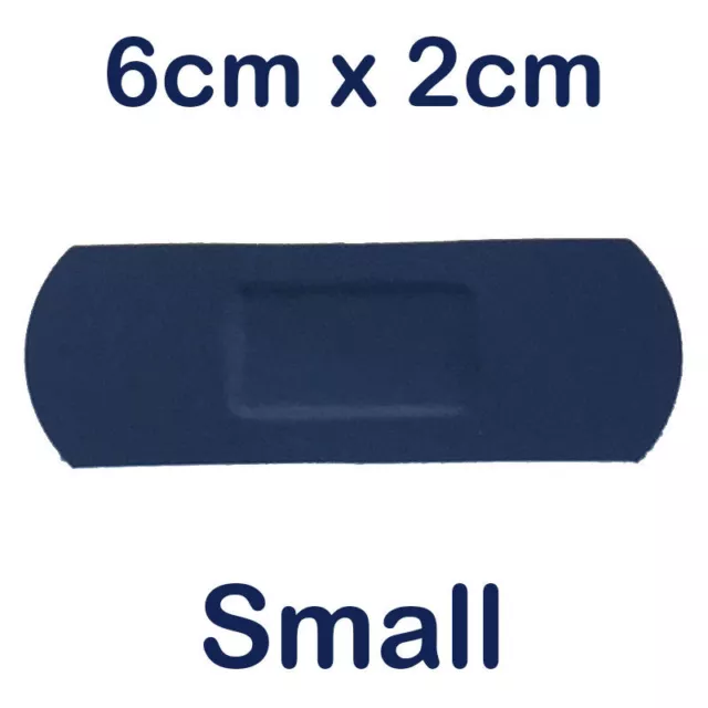 Sterochef Catering Kitchen Blue Washproof First Aid Plasters Small 6Cm X 2Cm