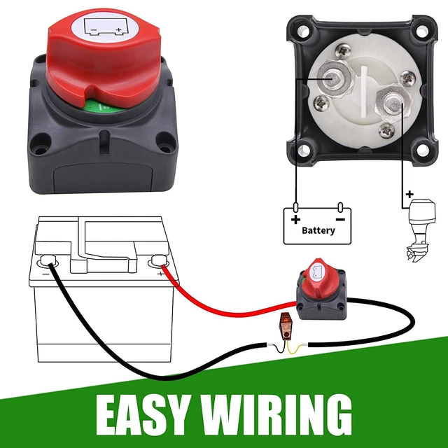 BATTERY SWITCH ISOLATOR Cut Off Kill for Knob Marine Boat Camper Truck