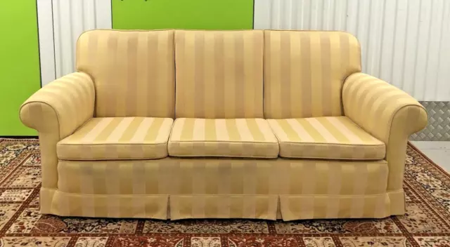 Beautiful Antique  3 piece suite in a Gold & Cream regency style Fabric