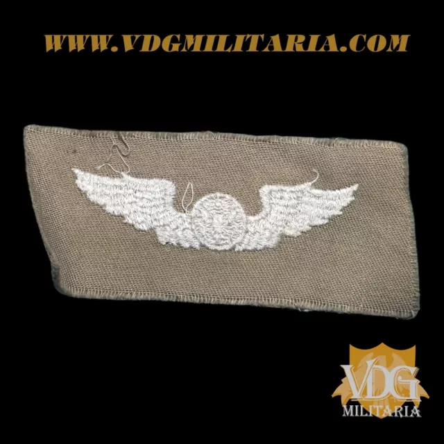 WW2 WWII US Army Air Force Air Crew Khaki Cloth Wings Insignia Badge #Y462