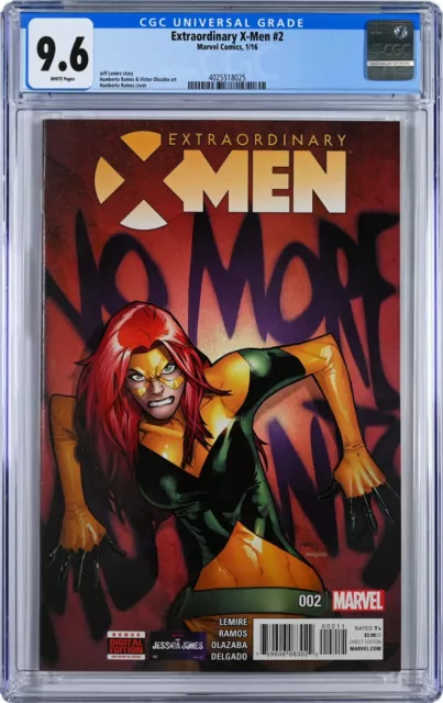 Extraordinary X-Men #2 CGC 9.6 (Jan 2016, Marvel) Jeff Lemire, Humberto Ramos