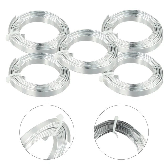 2 PCS Fil Aluminium 2mm Fil D'artisanat En Aluminium Fil De Fer Doré Fil D'Aluminium Argenté Fil En Aluminium Calibre Fil De Fer Souple Loisir Creatif Fil Pour La Fabrication De Bijoux