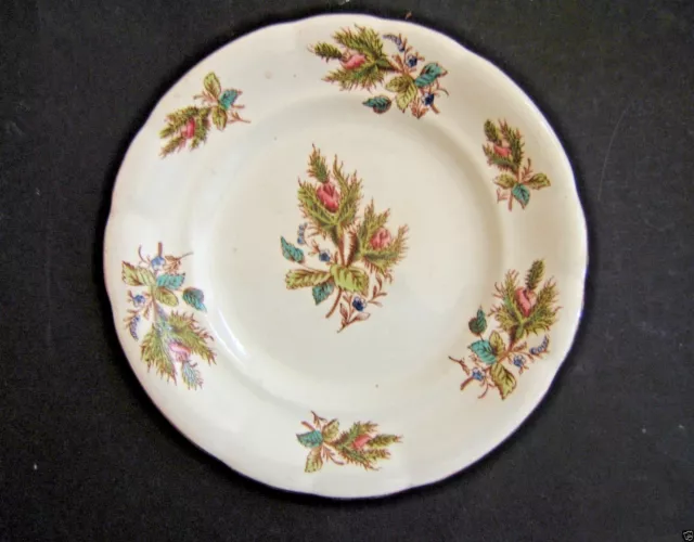 Assiette A Dessert Kg Luneville Opaque 1900 Decor Floral Vendu A La Piece