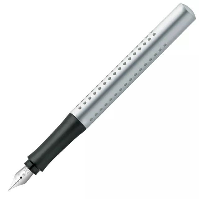 Faber-Castell Grip 2011 Fountain Pen - Silver - Medium Point  140900 - New