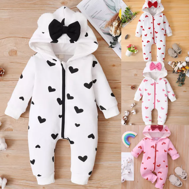 Baby Clothes Cartoon Pattern Bow-knot Design Adorable Infant Warm Hooded