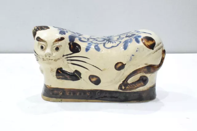 Chinese Antique Porcelain Cat Pillow Head Rest