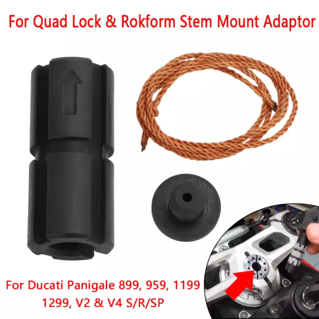 For Ducati Panigale Quad Lock & Rokform Stem Mount Adaptor Navigation Bracket V2
