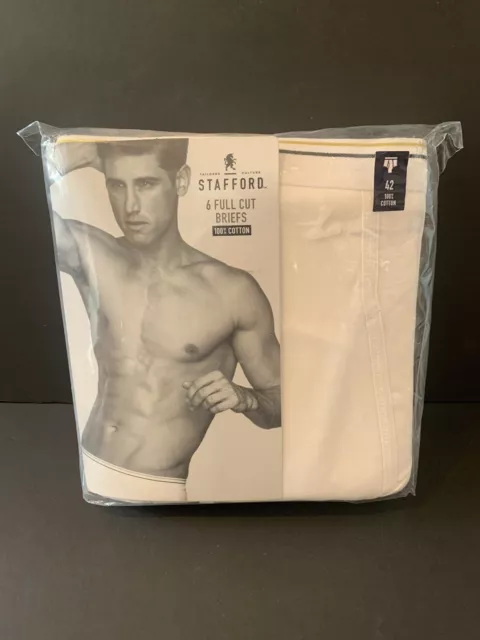 Stafford 6 Pack 100% Cotton Full-Cut Briefs White (30) : :  Clothing, Shoes & Accessories