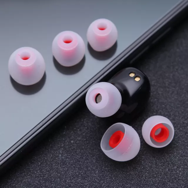 fr 6pcs In Ear Earphone Silicone Earbuds Replace for Headset (White+Red)