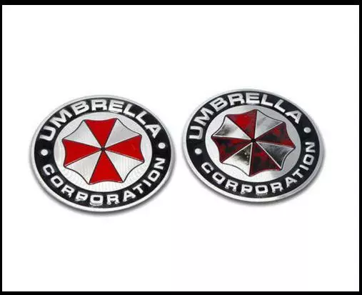 2x UMBRELLA Corporation Emblem Auto Aufkleber Alu Resident Evil Emblem Logo