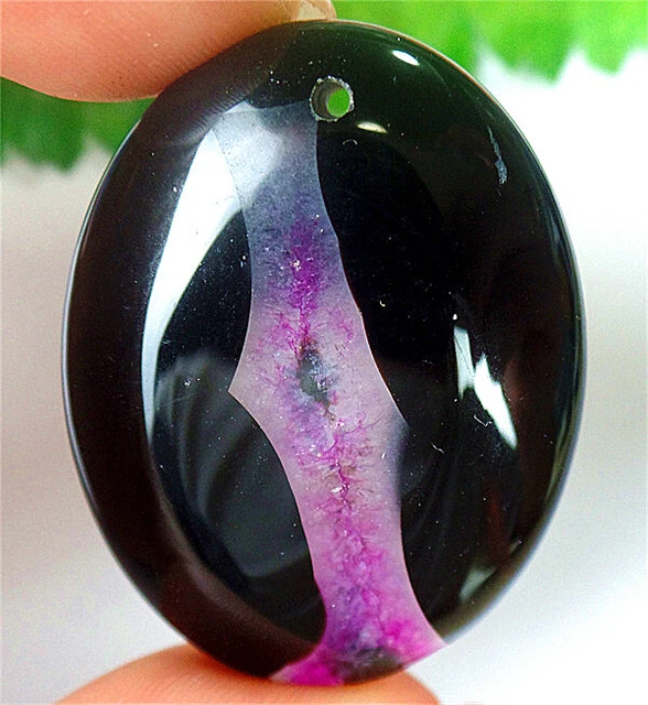 42x33x7mm Rose and Black Druzy Geode Agate Oval Pendant Bead BQ66365