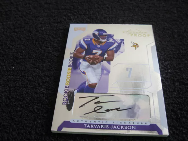 Tarvaris Jackson Rc 2006 Playoff Signature Proof Rookie Card#24/50!Vikings Qb Rc