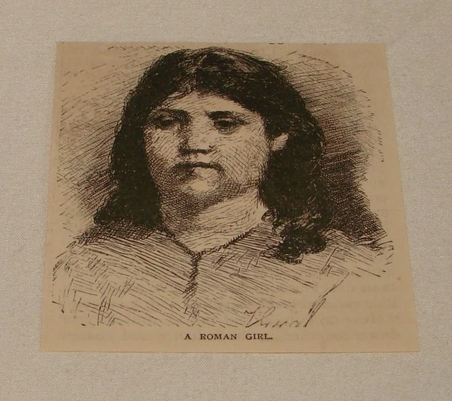 1876 Rivista Incisione ~Un Romana Bambina, Roma