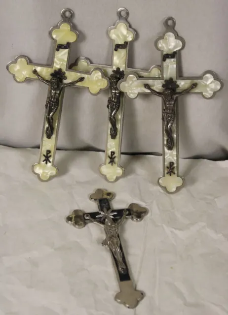 B7/4x Small Cross Or Crucifix Made of Metal - To 15 X 8 CM 186 Big (5)/ S41