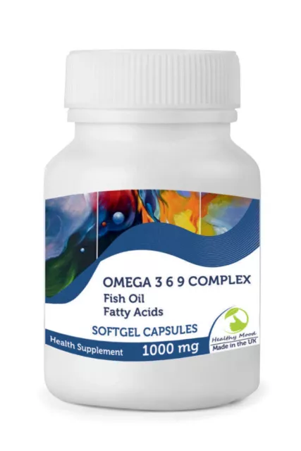 Omega 3 6 9 Complex 1000mg Fish Oil 30/60/90/120/180/250 Softgel Capsules