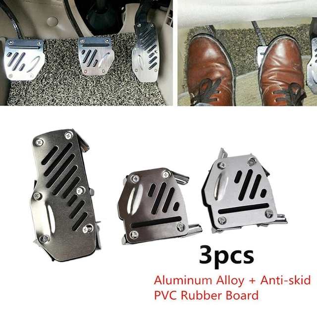 3 Pédales Voiture Universelles CGEAMDY - Antidérapantes Rouge | Accélérateur Frein Embrayage Manuel