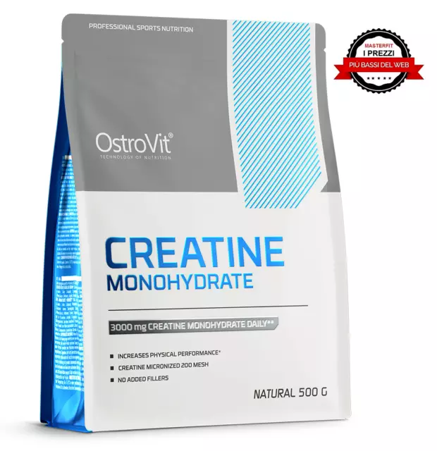 CREATINA MONOIDRATO 100% Pura 500 Gr. OstroVit Supreme Micronizzata 200 MESH