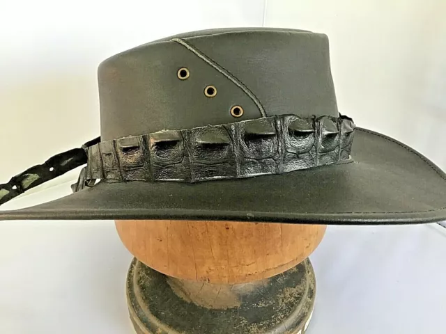 Hat band all hats Australian made Crocodile leather  CITES HAT EXTRA  Adjustable