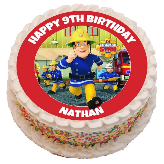 Personalised Fireman Sam Edible Cake Topper – Birthday Icing Sheet, Multicoloured