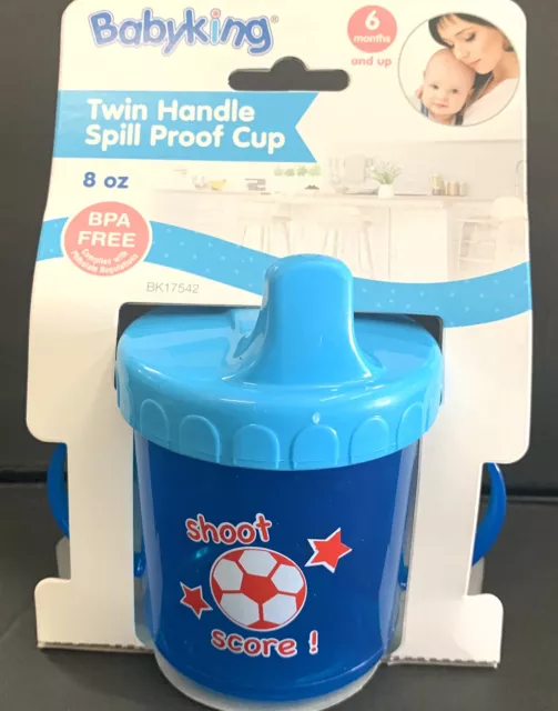 BabyKing Spill-Proof Blue Boy Cup Twin Handle 8 oz