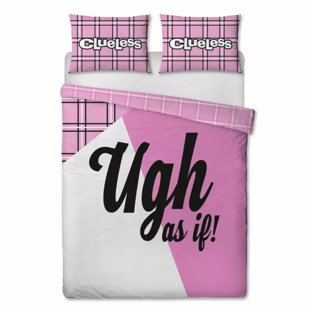 Clueless Literie Set Double Housse de Couette+Taie 2-in-1 Design Rose Ugh Icon