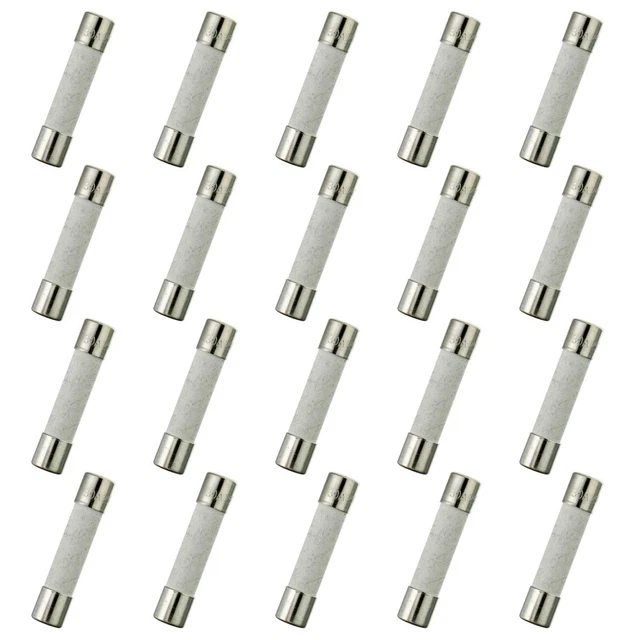 HUAREW T30AL250V 20 pièces 6x30 mm 0.24 x 1.18 pouces fusible à tube en T30A