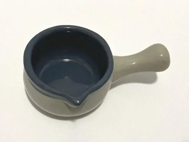 Vintage blue and cream pottery creamer Jug Mini Sauce Pitcher Milk Creamer