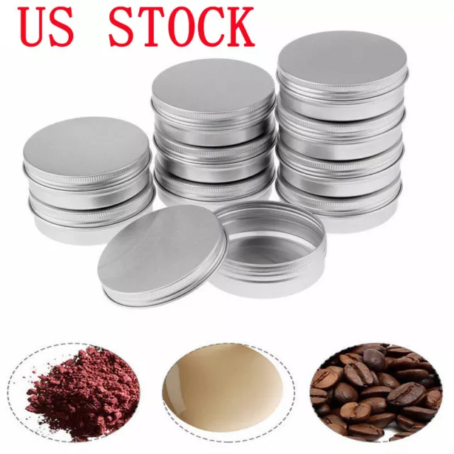 30Pcs Small Screw Round Lip Metal Tin Storage Jar Balm Containers&Lids Screw Top