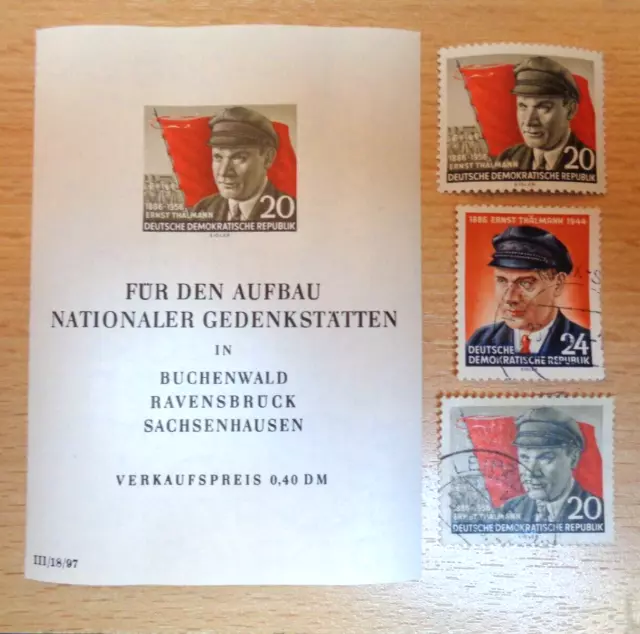 Ddr 1956  Briefmarken Block 14/Einzelmarken Thälmann Block Postfrisch/Gestempelt