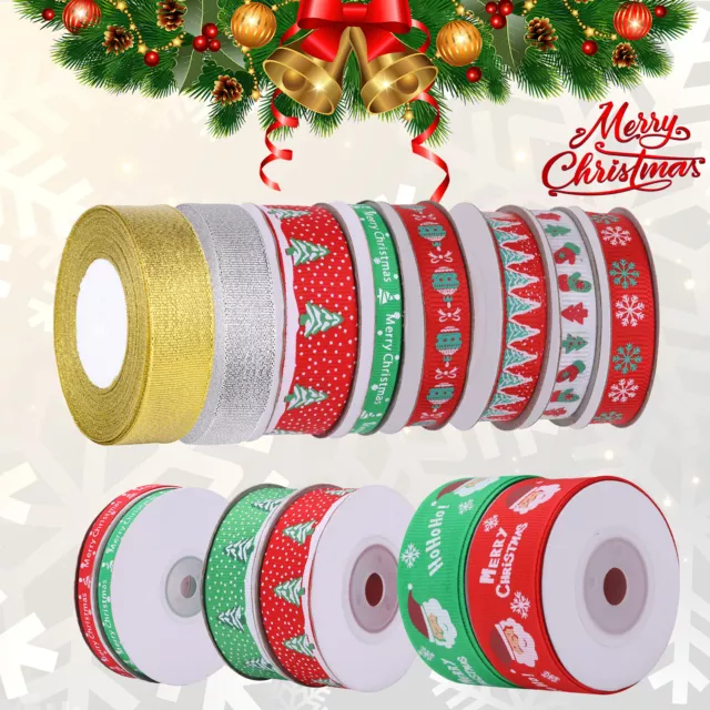 Christmas Ribbon Bundles Gift Wrapping Wreaths Decorations Crafts