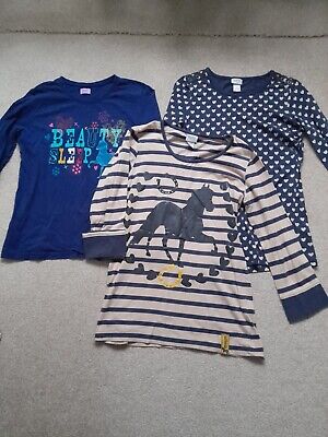3 Girls long sleeved tops horses hearts age 11-12 years
