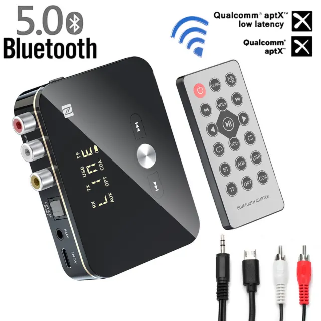 USB Bluetooth 5.0 Transmitter Receiver Wireless NFC to 2RCA Stereo Audio Adapter