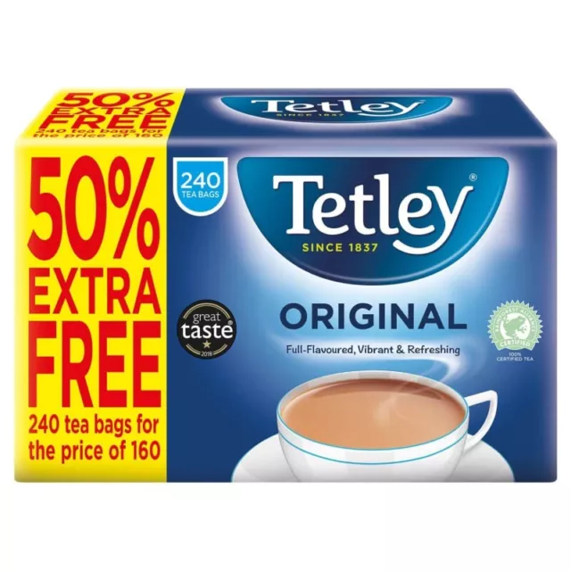 Tetley Original 240 Tea Bags (1x to 4x) Full flavoured  CHEAP FREE DELIVERY