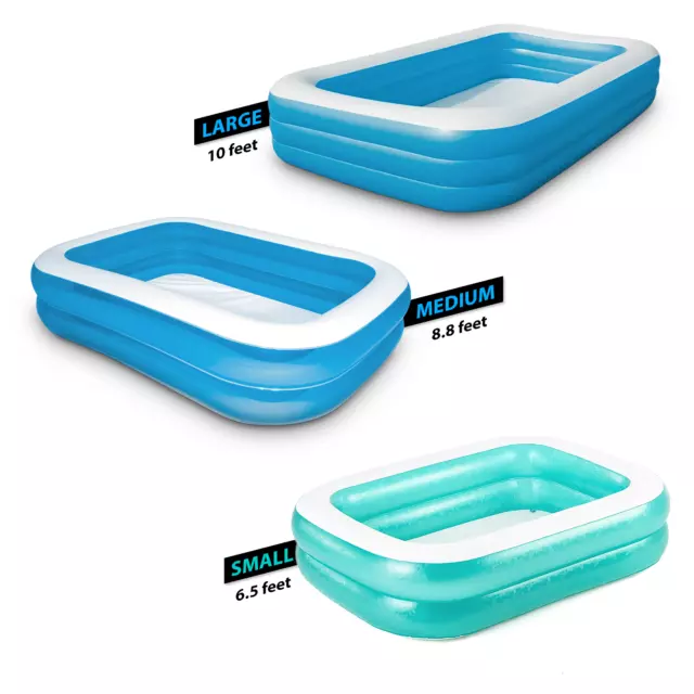 Bestway Rectangular Inflatable Swimming Paddling Pool Garden Family Fun