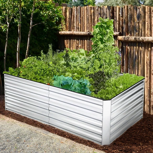 Hovothy Hochbeet Rostig 100x40x77cm - Cortenstahl Gartenbeet Wetterfest