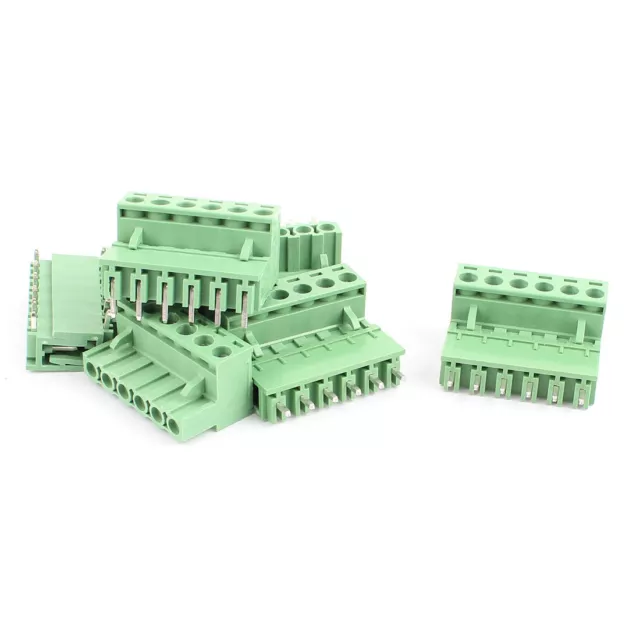 6 pares Conector de bloque de terminal enchufable 5,08mm macho a hembra 6pin PCB