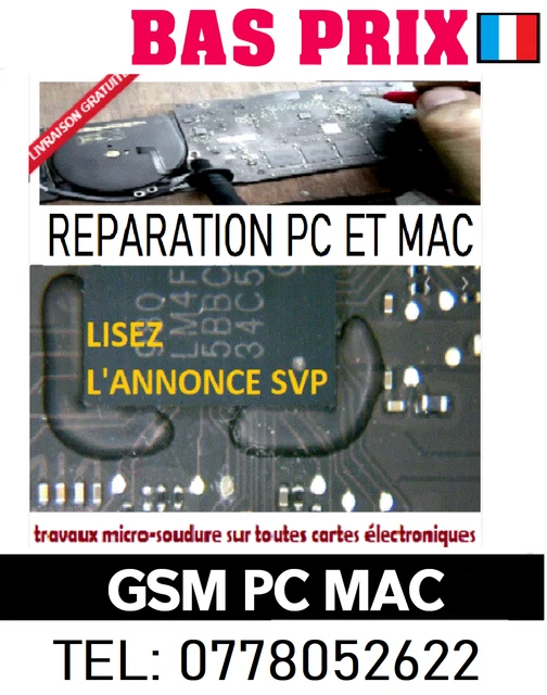 RÉPARATION CARTE MÈRE pc portable toutes pannes (microsoudure) EUR 50 — free download