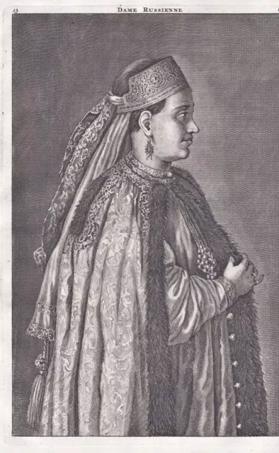 Russia Russland costume Tracht Kostüm Frau woman Kupferstich Bruijn 1718