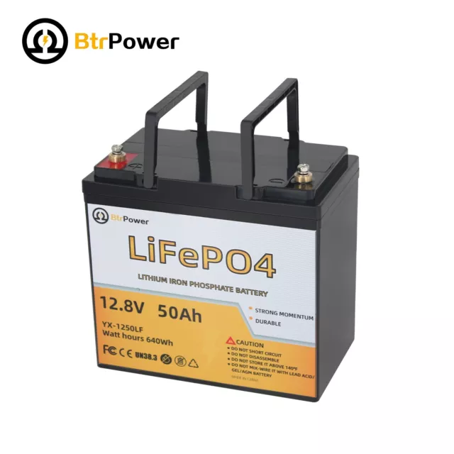 Marine Lithium Battery 12v 50Ah Solar Batteries for Lifepo4 Deep Cycle RV Boat
