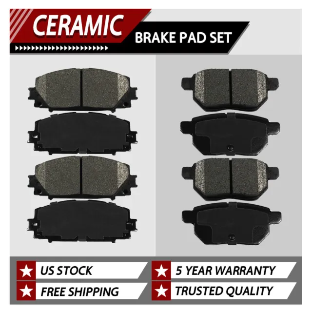 Front & Rear Ceramic Brake Pad for 2010-2020 Toyota Prius 2011-2017 Lexus CT200h