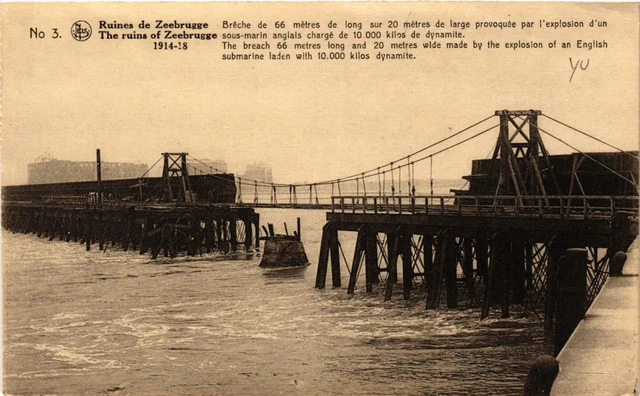 CPA Militaire, Ruines de Zeebrugge - Breche de 66 metres (278359)