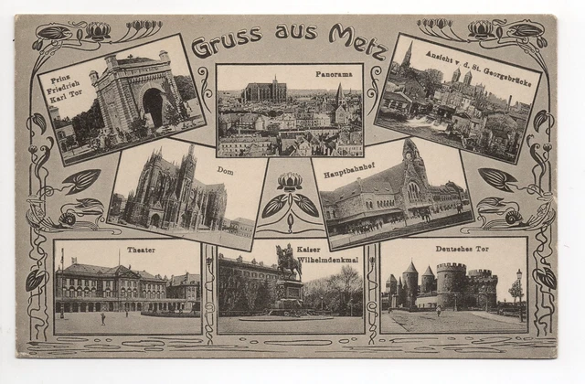 METZ Moselle CPA 57 GRUSS Aus metz Souvenir Metz 8 views bridge gate of the Germans